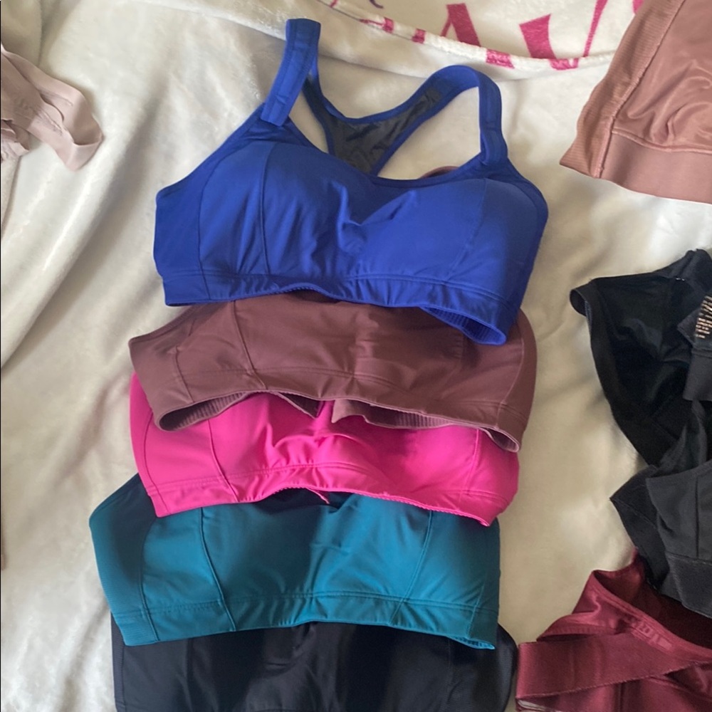 Women's Sports Bra Set - Blue, Brown, Pink, Teal, Black 36DD